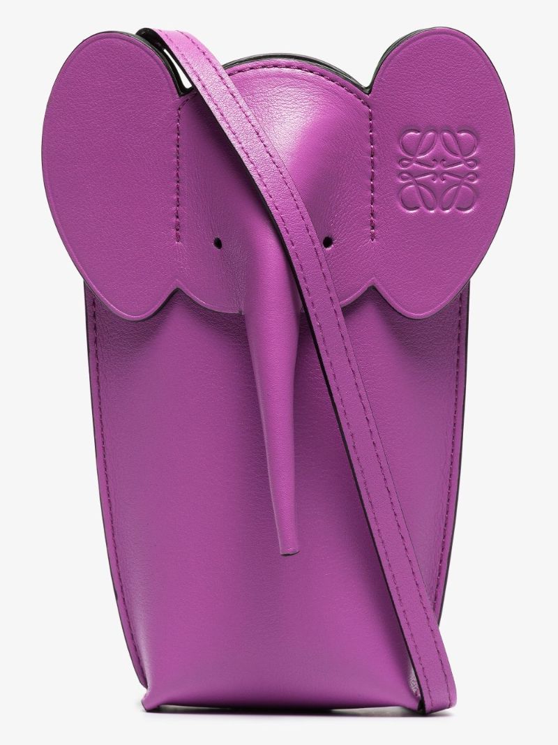 Purple Elephant Leather Mini Bag