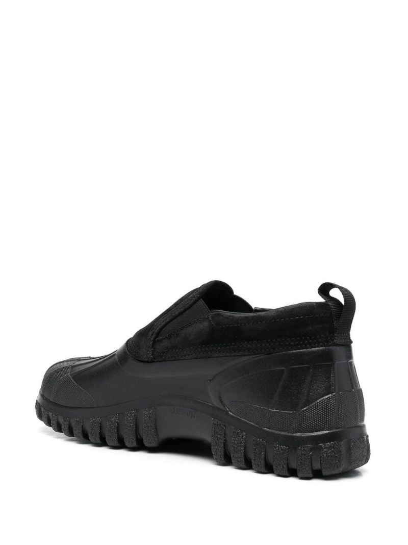 Black Panelled Slip-on Leather Loafers