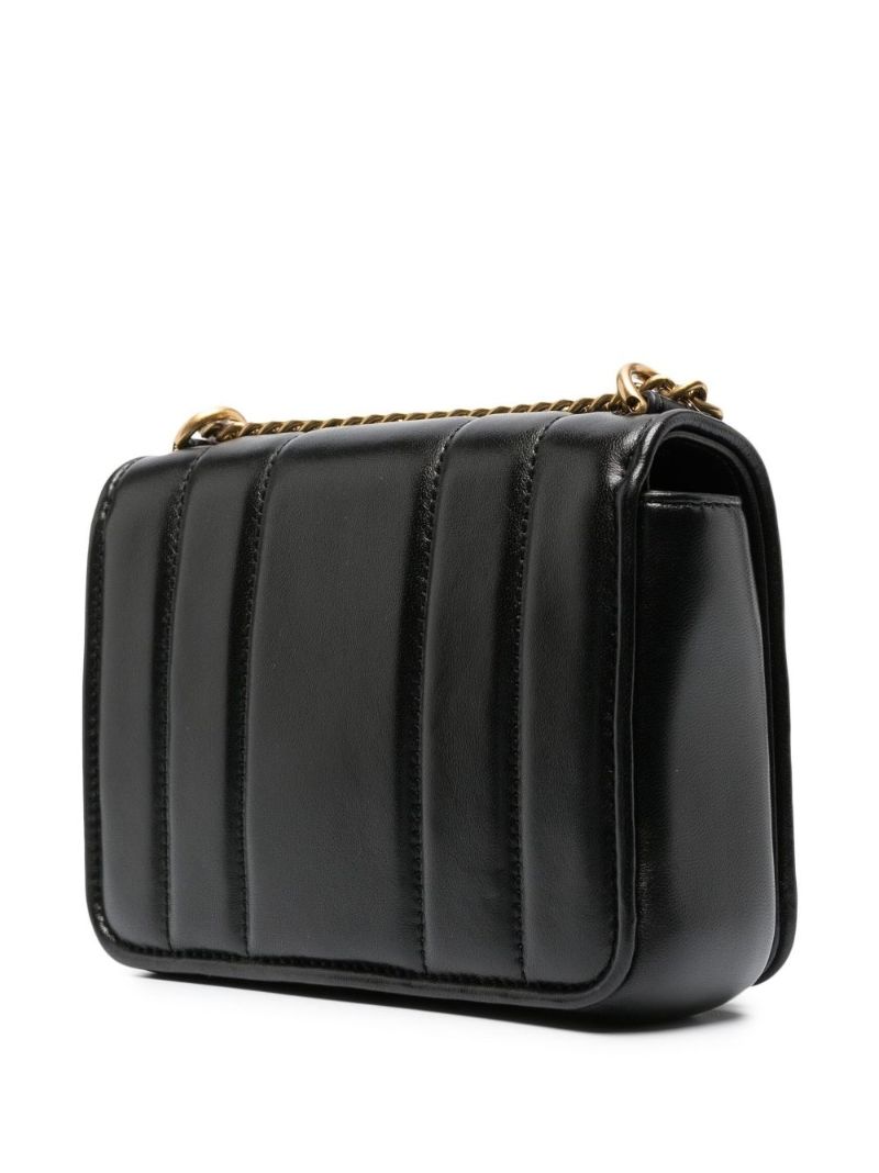 Black Kira Quilted Leather Shoulder Bag