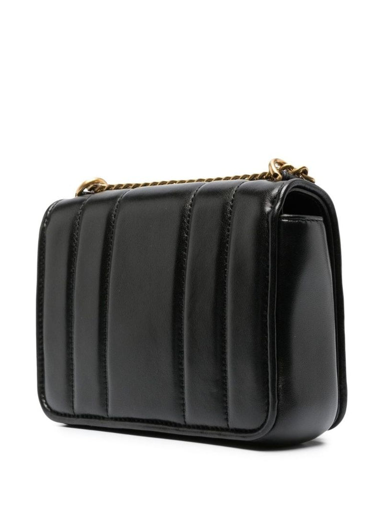 Black Kira Quilted Leather Shoulder Bag