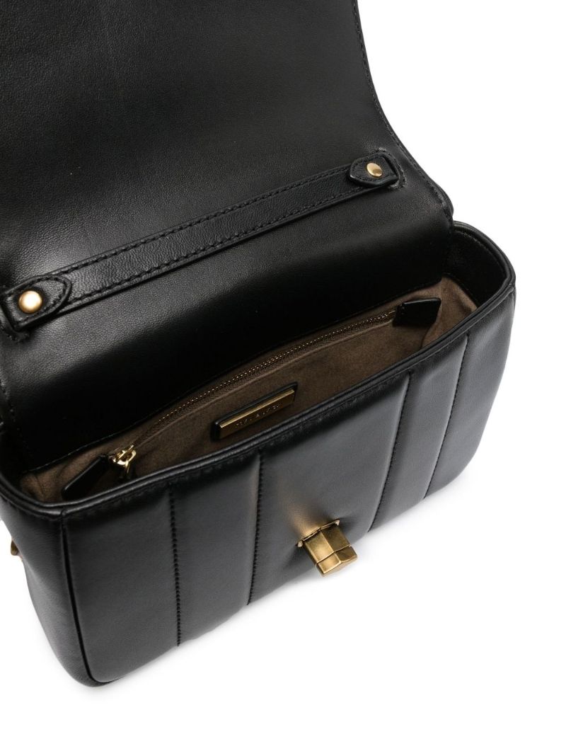 Black Kira Quilted Leather Shoulder Bag