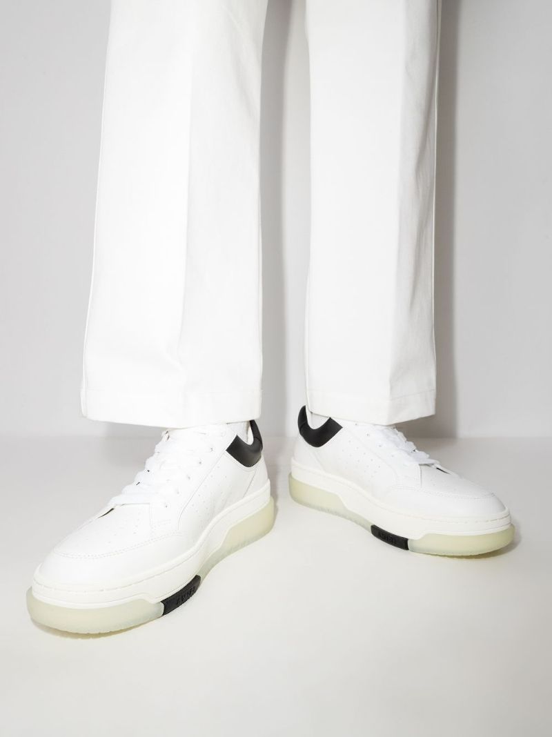 White Stadium Low Top Leather Sneakers