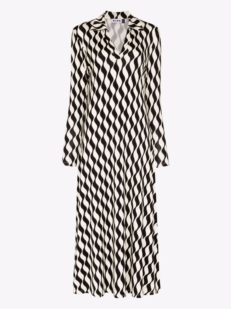 Tillie Wave Print Midi Dress