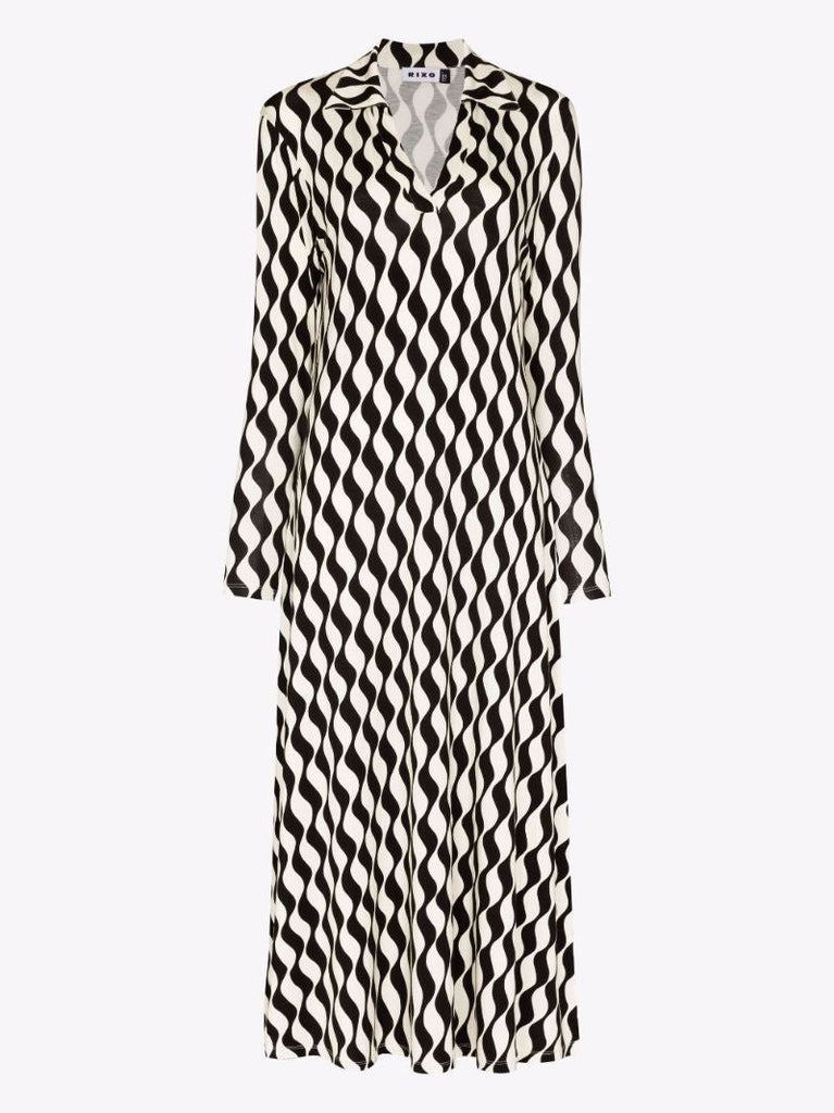 Tillie Wave Print Midi Dress