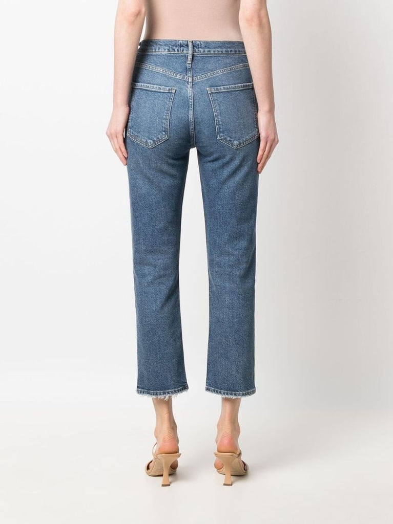 Blue Riley High Rise Slim Crop Jeans