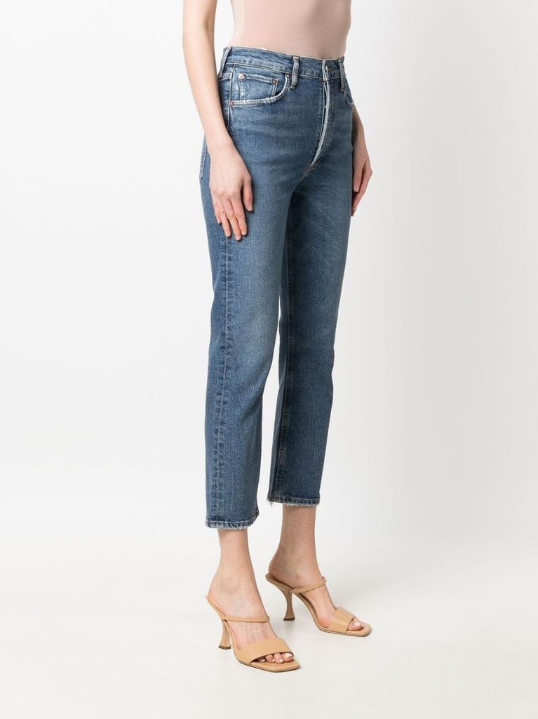 Blue Riley High Rise Slim Crop Jeans