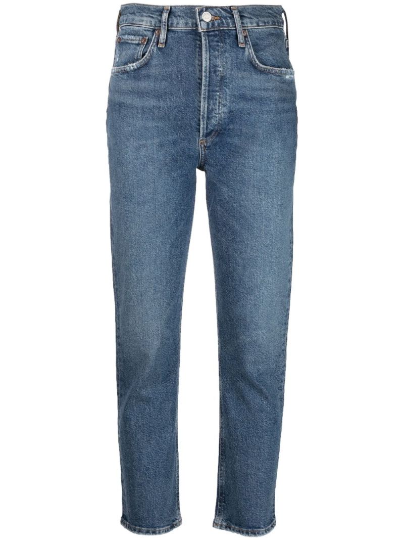 Blue Riley High Rise Slim Crop Jeans