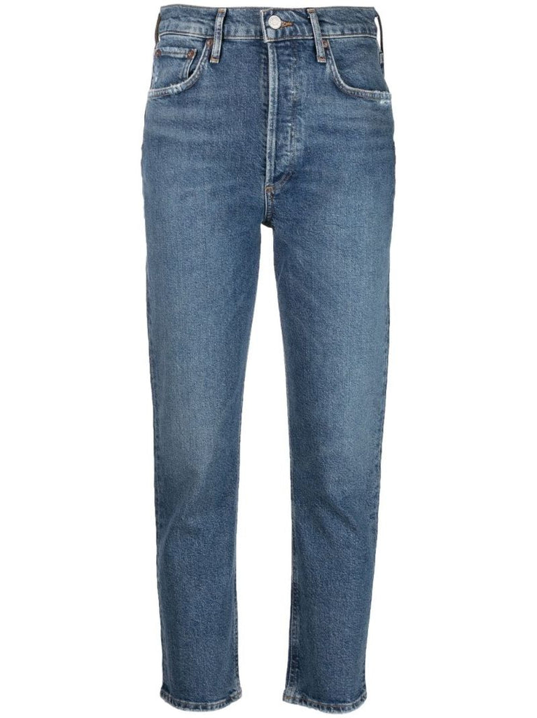 Blue Riley High Rise Slim Crop Jeans