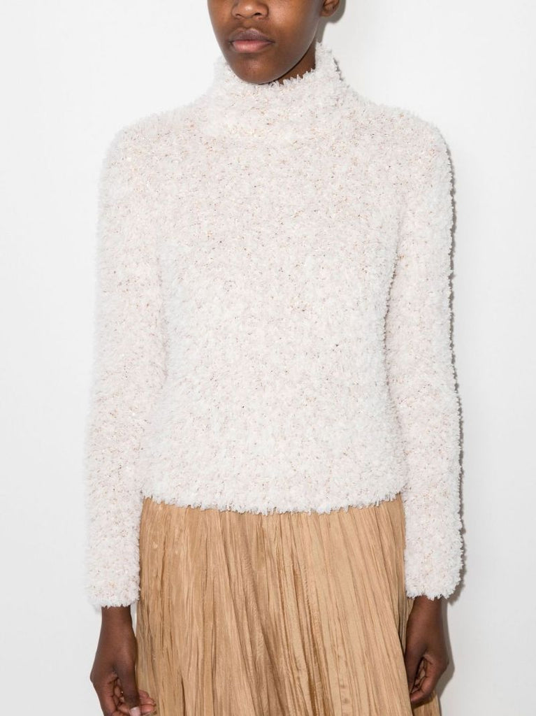 White Sequin-embellished Tulle Jumper