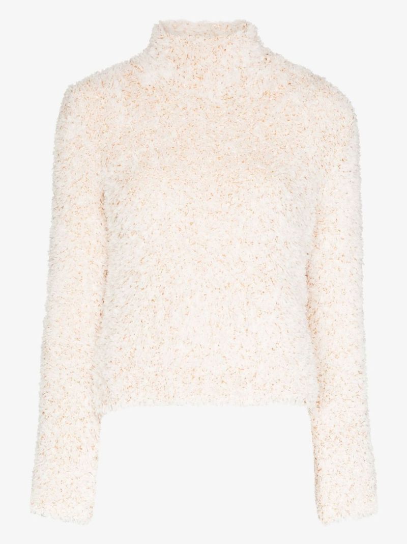 White Sequin-embellished Tulle Jumper