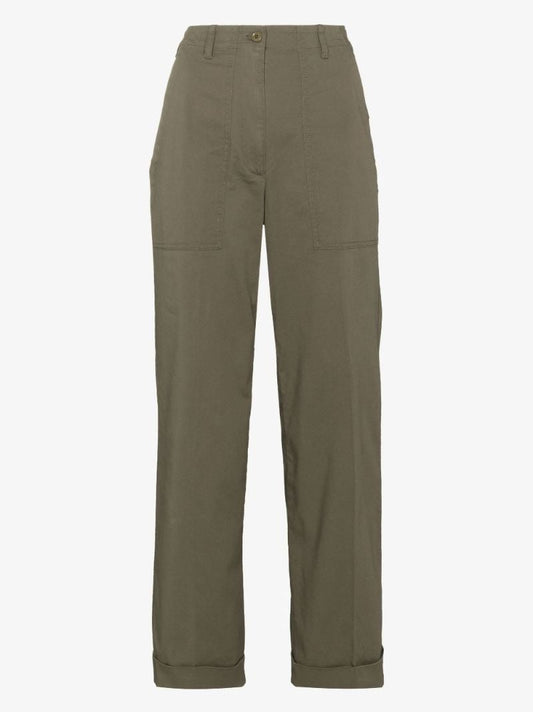 Cropped Straight Leg Chino Trousers
