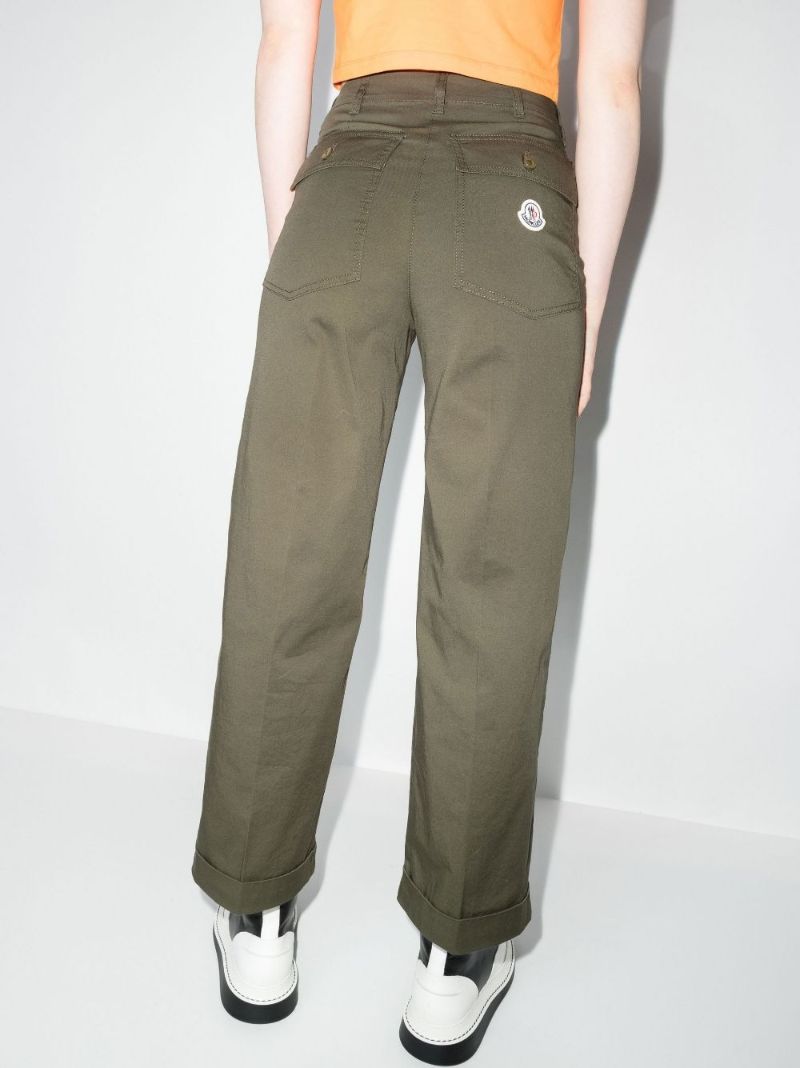 Cropped Straight Leg Chino Trousers