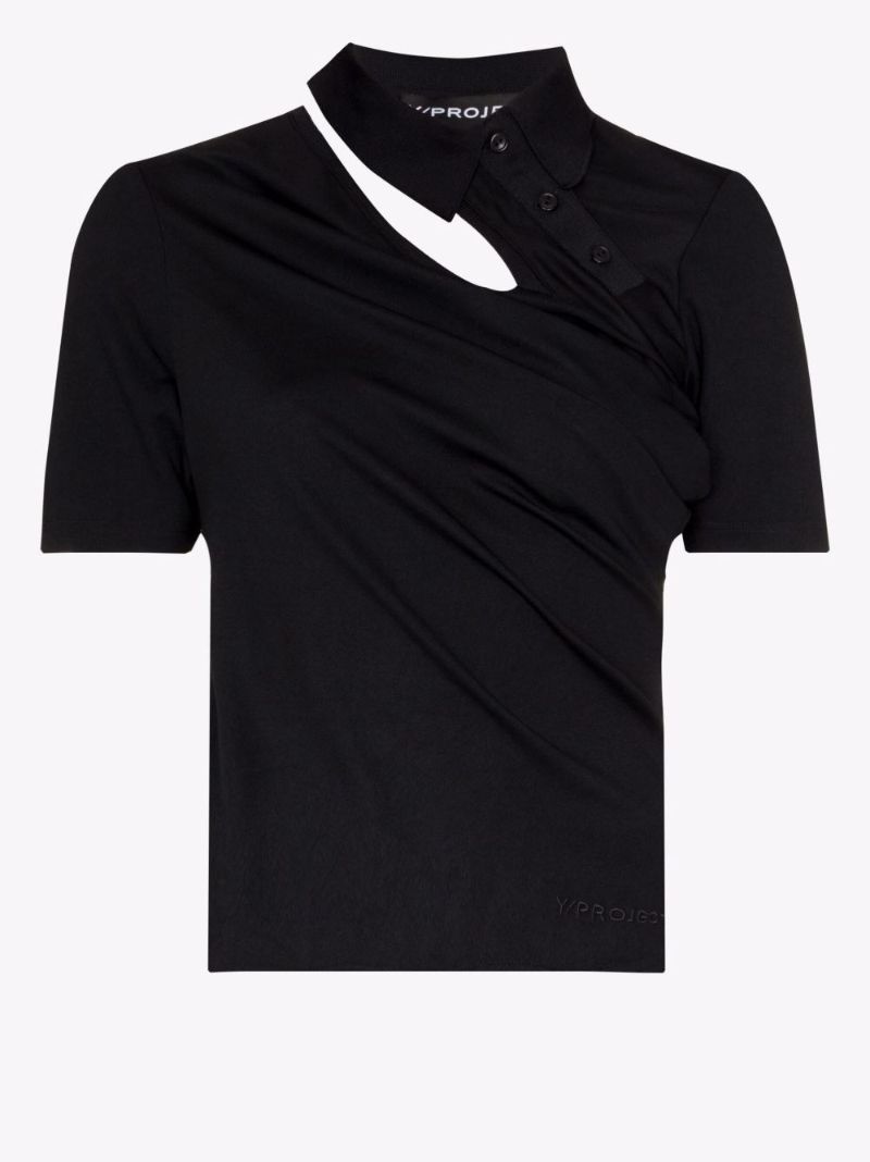 Double Collar Knitted Polo Shirt