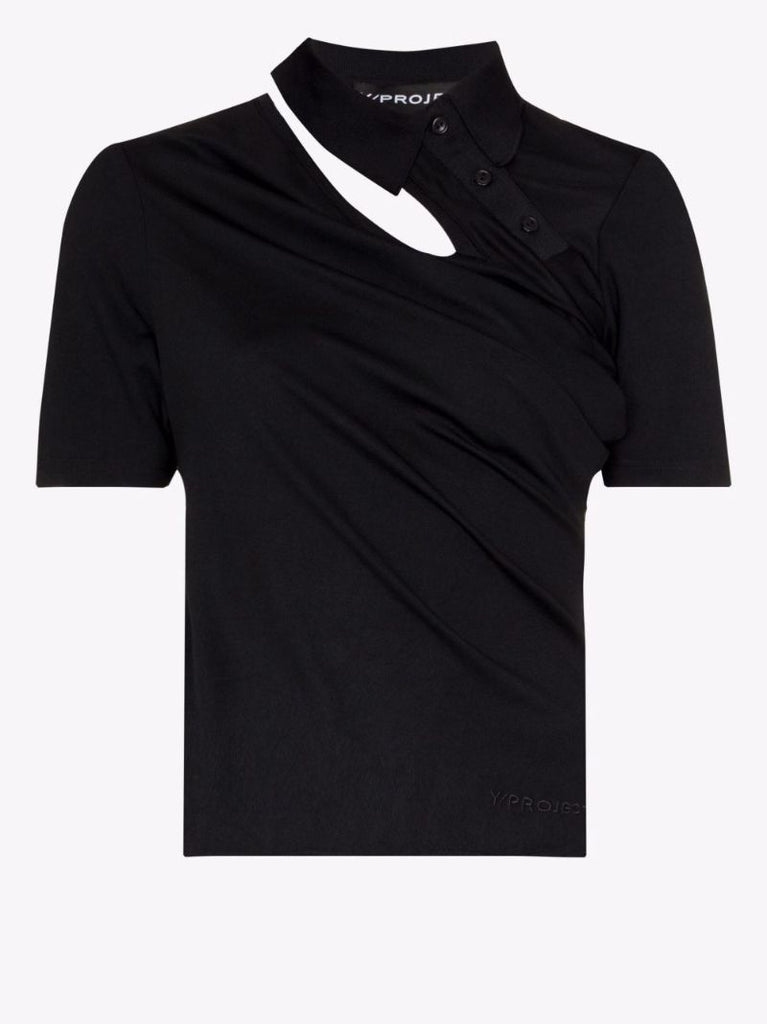 Double Collar Knitted Polo Shirt