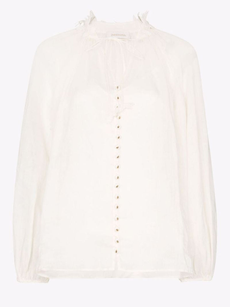Dancer Lantern Tie Neck Blouse
