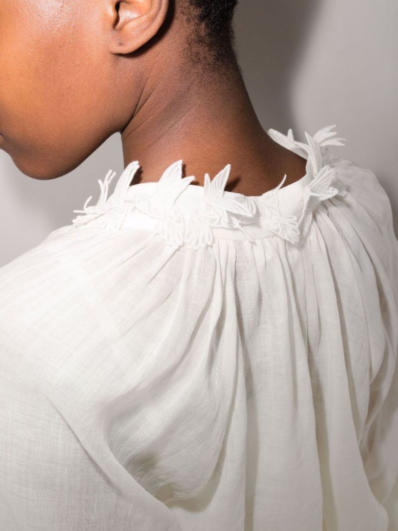 Dancer Lantern Tie Neck Blouse