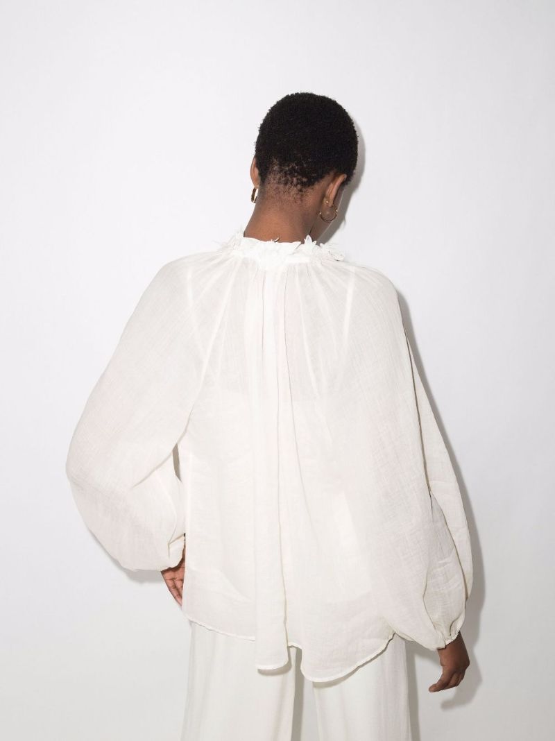 Dancer Lantern Tie Neck Blouse