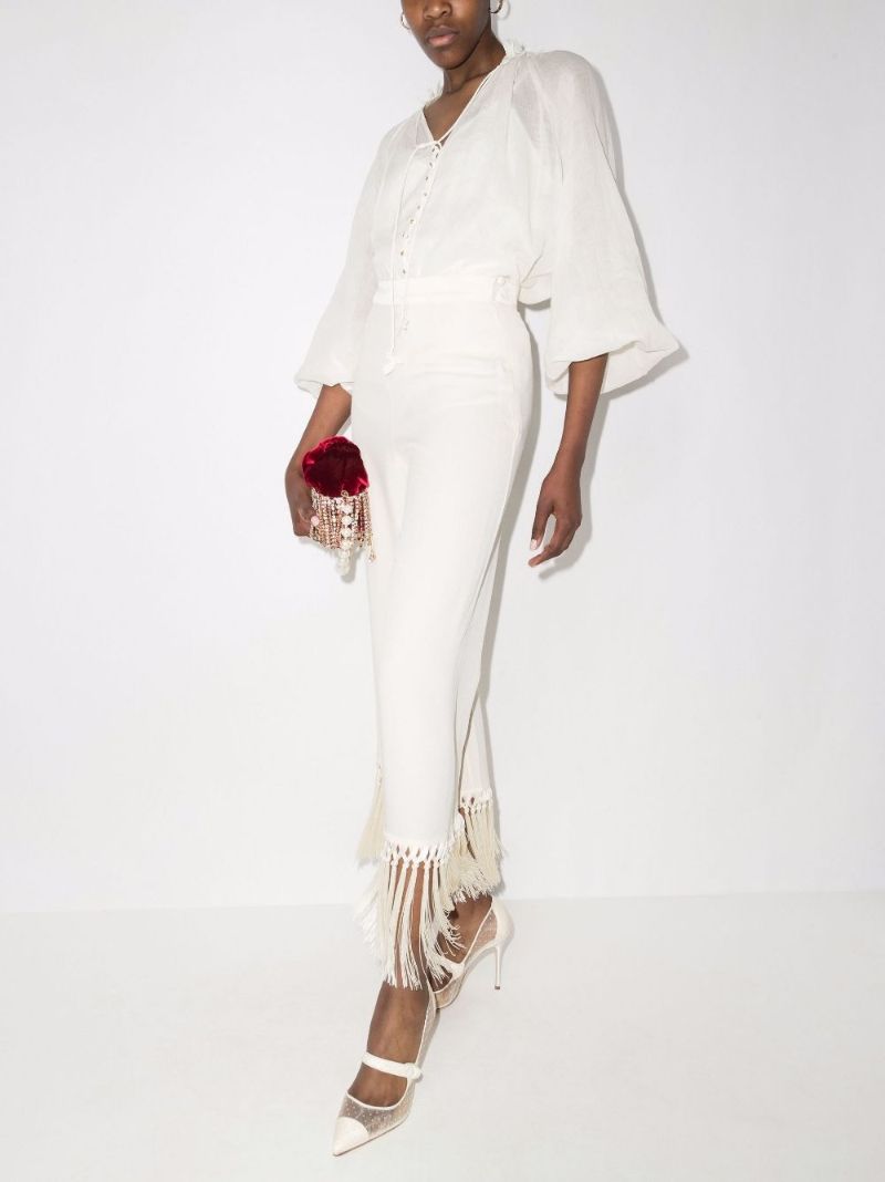 Dancer Lantern Tie Neck Blouse