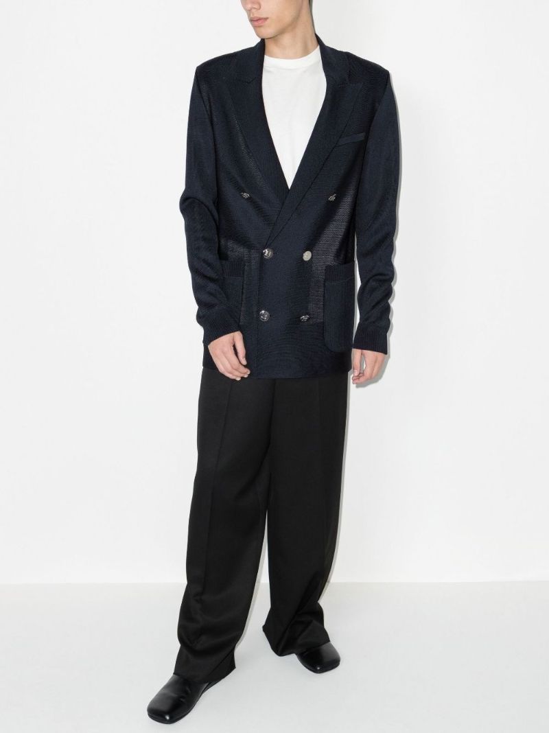 Long Double-breasted Blazer
