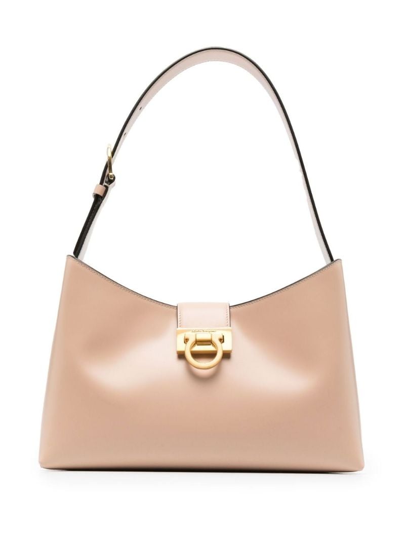 Neutral Trifolio Leather Shoulder Bag