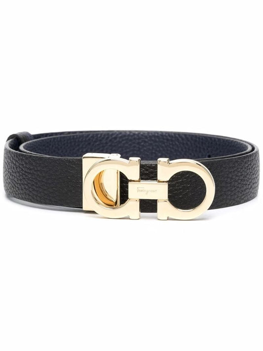 Black Gancini Leather Belt