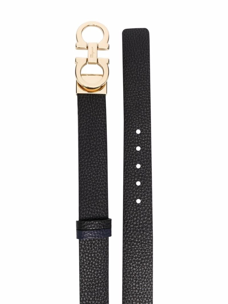 Black Gancini Leather Belt