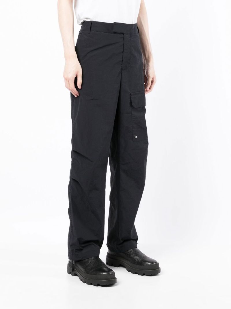 Black Patch Pocket Straight-leg Trousers