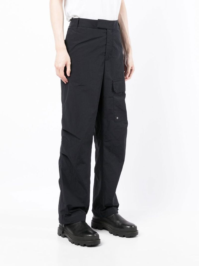 Black Patch Pocket Straight-leg Trousers