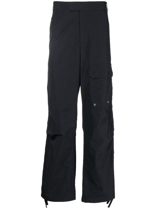 Black Patch Pocket Straight-leg Trousers