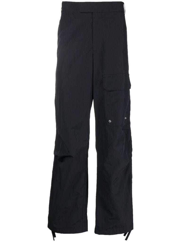 Black Patch Pocket Straight-leg Trousers
