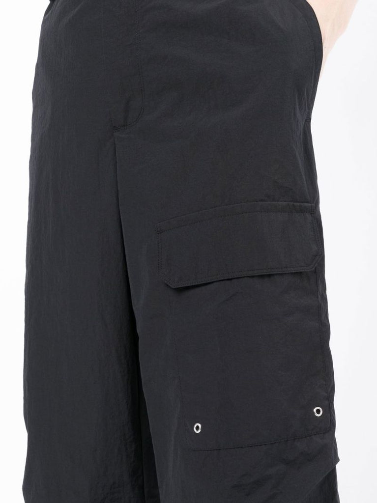 Black Patch Pocket Straight-leg Trousers