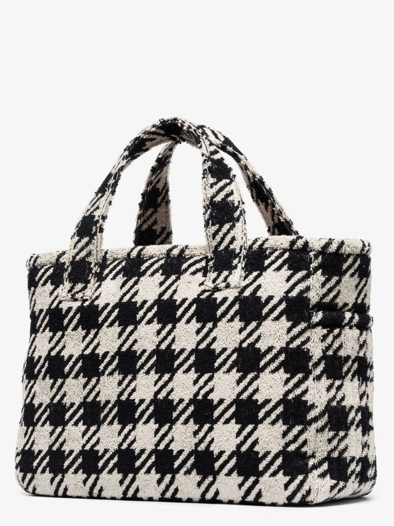Black Logo Check Tote Bag