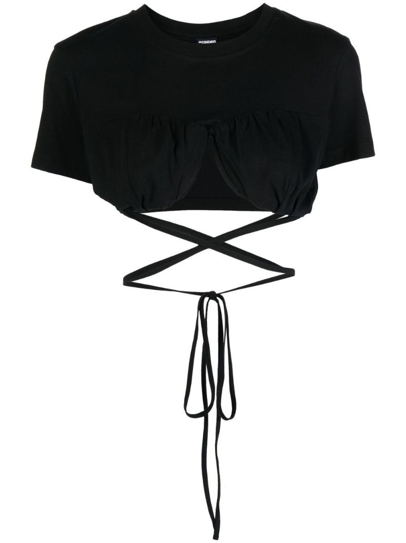 Black Le Baci Cropped T-shirt