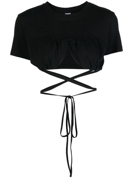 Black Le Baci Cropped T-shirt