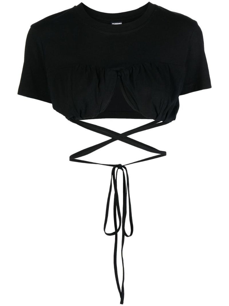 Black Le Baci Cropped T-shirt