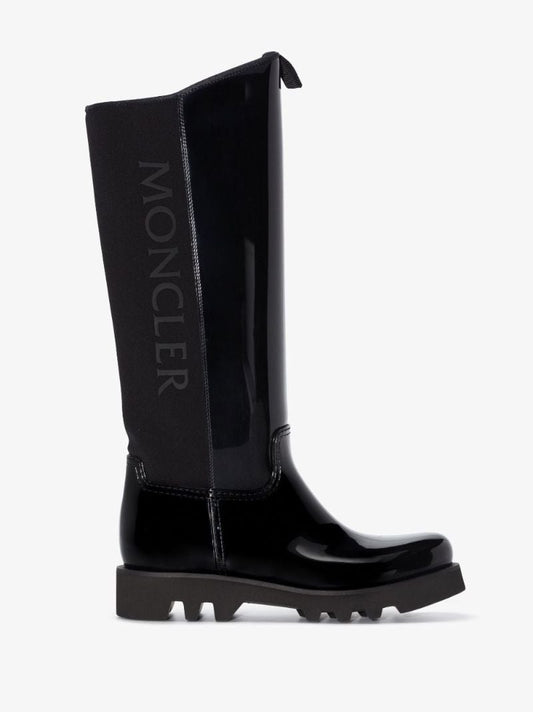 Black Gilla Branded Knee-high Rubber Boots