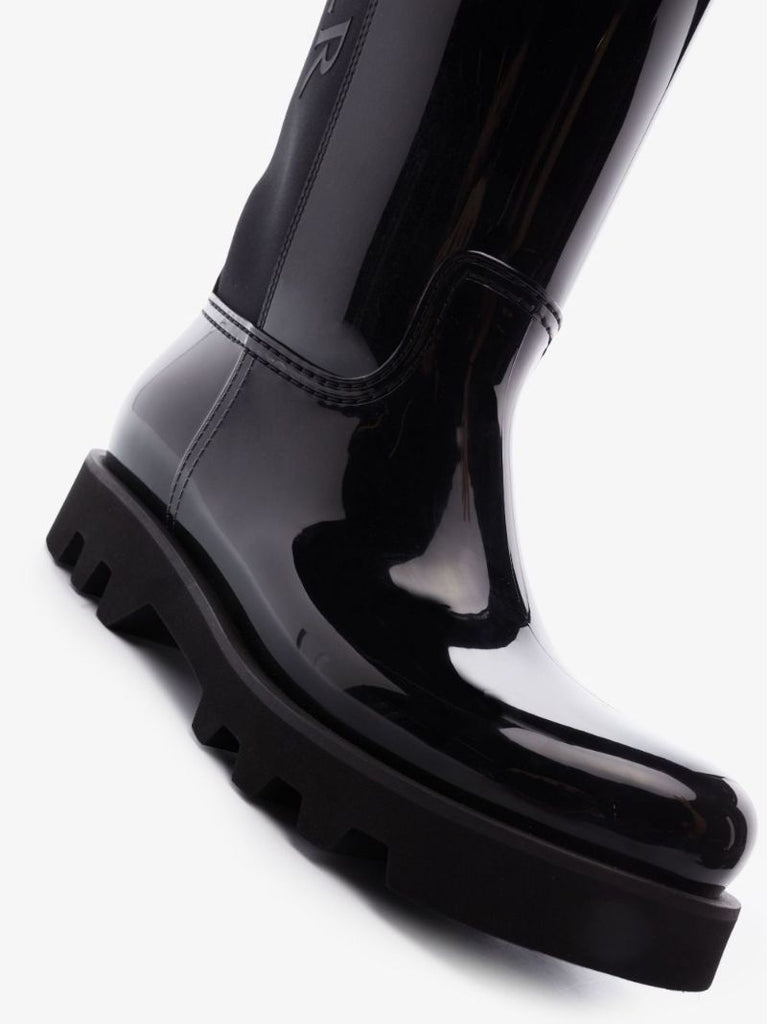 Black Gilla Branded Knee-high Rubber Boots