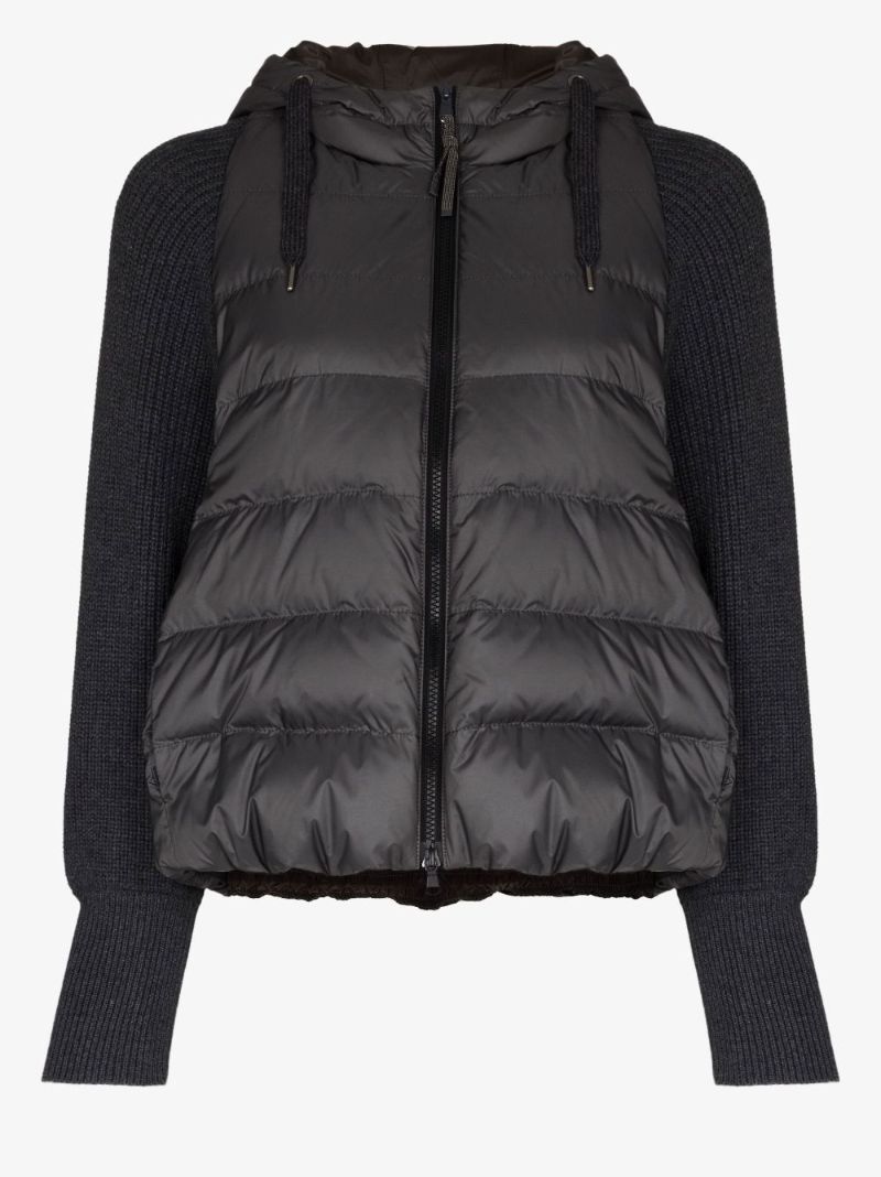 Black Panelled Puffer Jacket