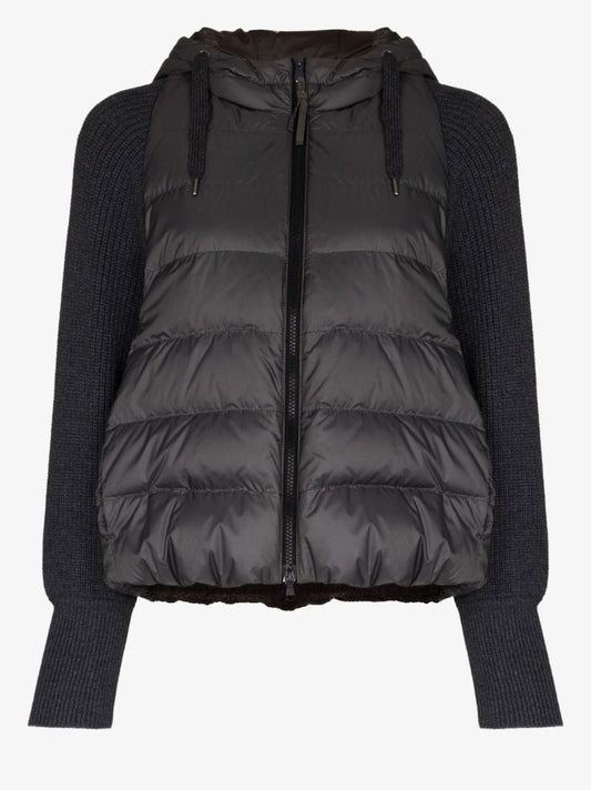Black Panelled Puffer Jacket