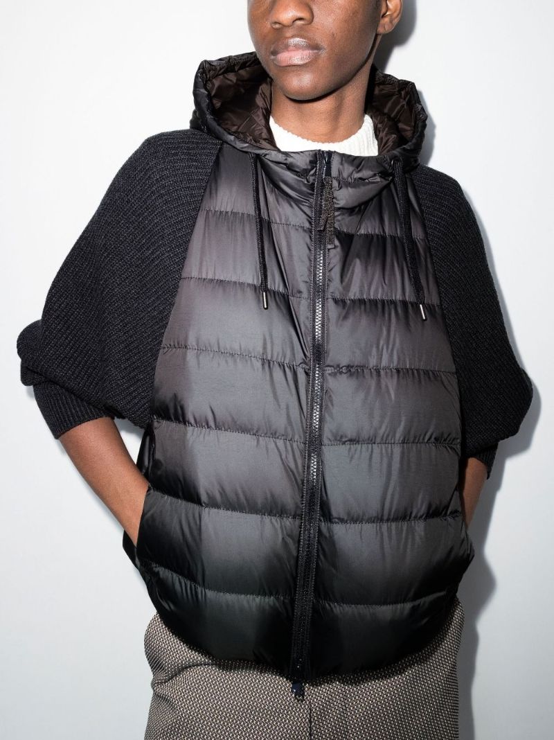 Black Panelled Puffer Jacket