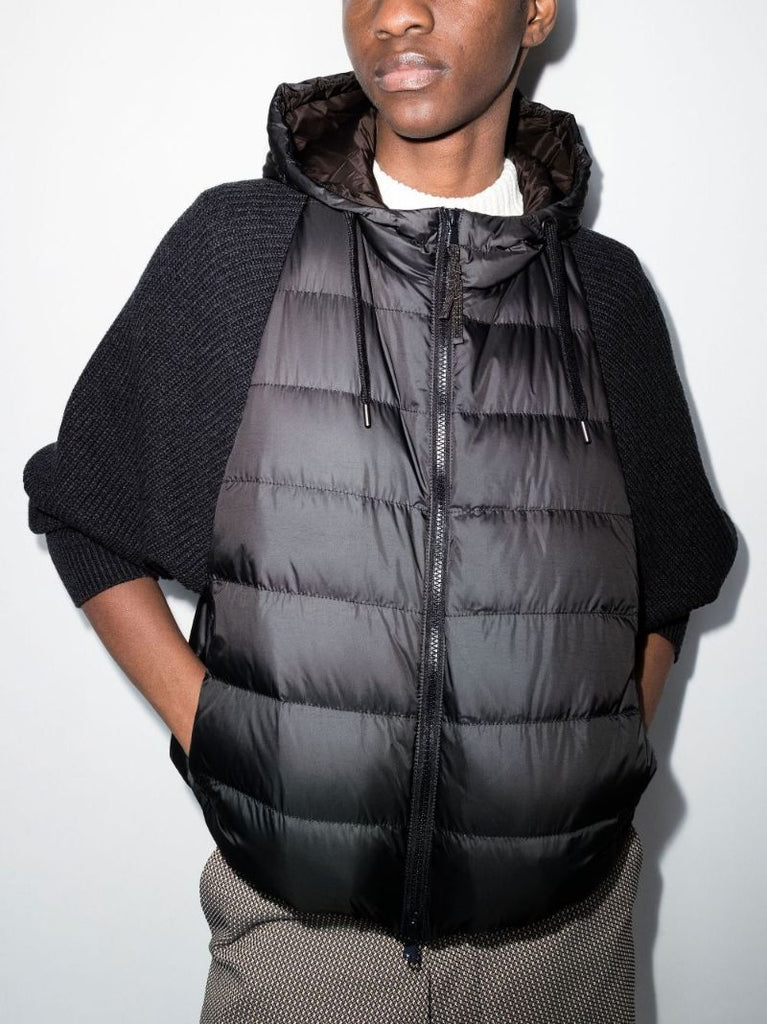 Black Panelled Puffer Jacket