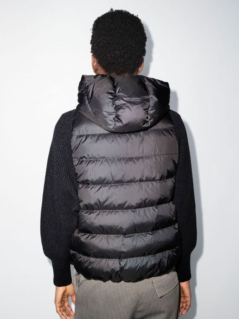 Black Panelled Puffer Jacket
