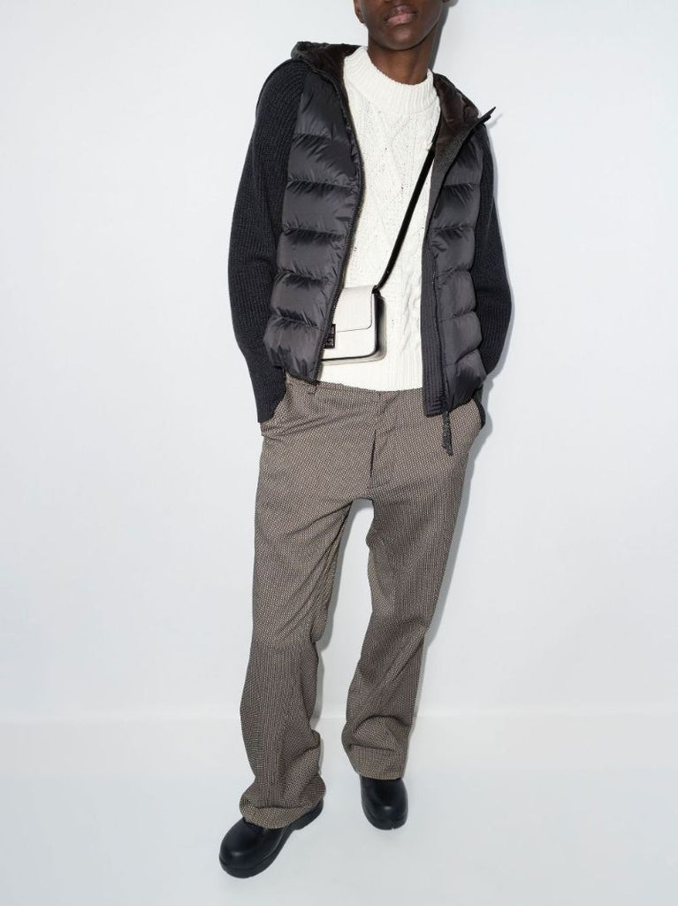 Black Panelled Puffer Jacket