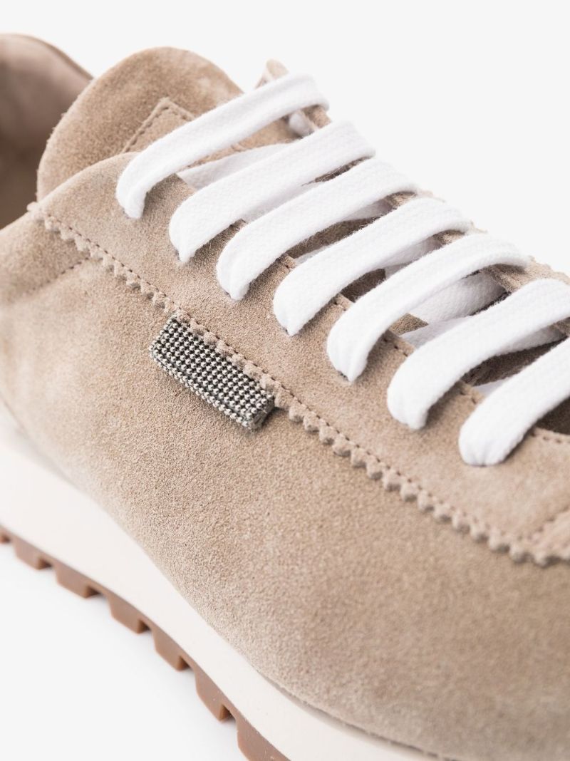 Grey Suede Low Top Sneakers
