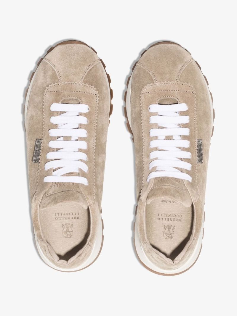 Grey Suede Low Top Sneakers
