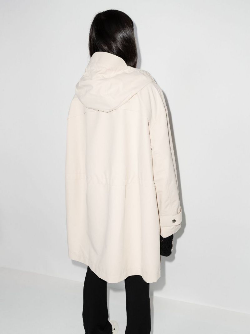 Logo Drawstring Hooded Rain Coat