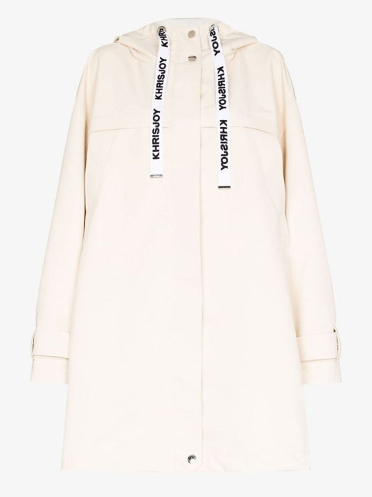 Logo Drawstring Hooded Rain Coat