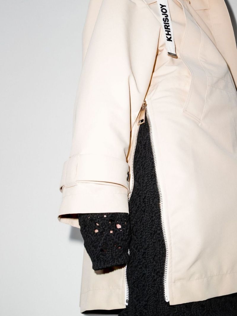 Logo Drawstring Hooded Rain Coat
