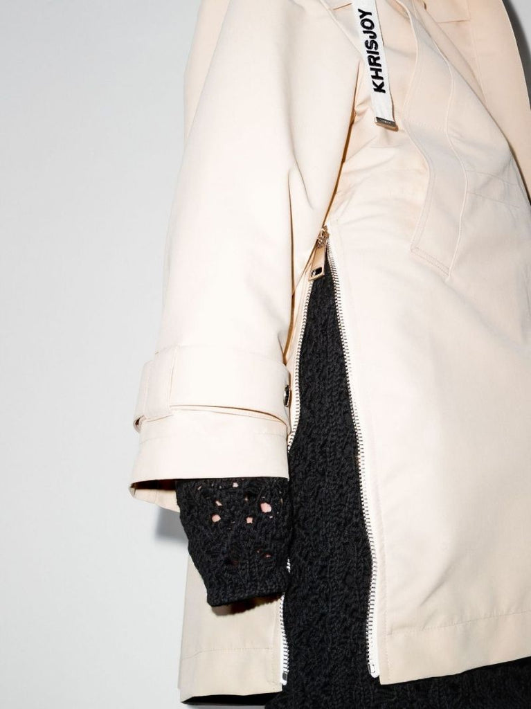 Logo Drawstring Hooded Rain Coat