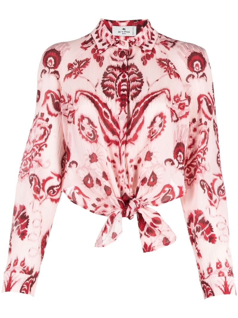 Pink Paisley Print Cotton Shirt